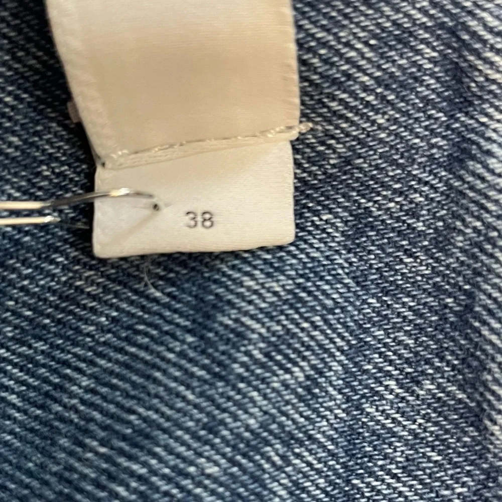 IRO Melay Denim Mini Skirt in Medium Blue Belted Paperbag Waist US Size 6 EU 38